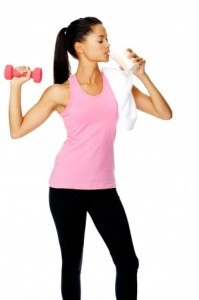 Woman Drinking Protein Shake