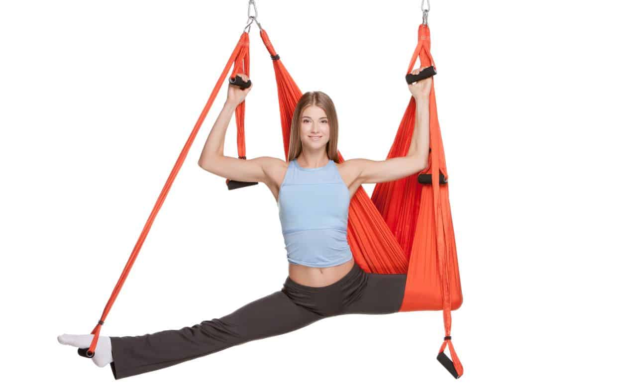 Woman Praciting on Inversion Swing