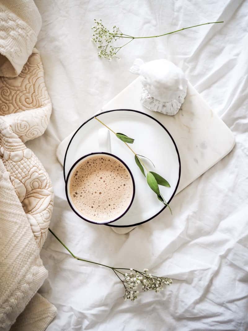 white tea served in bed