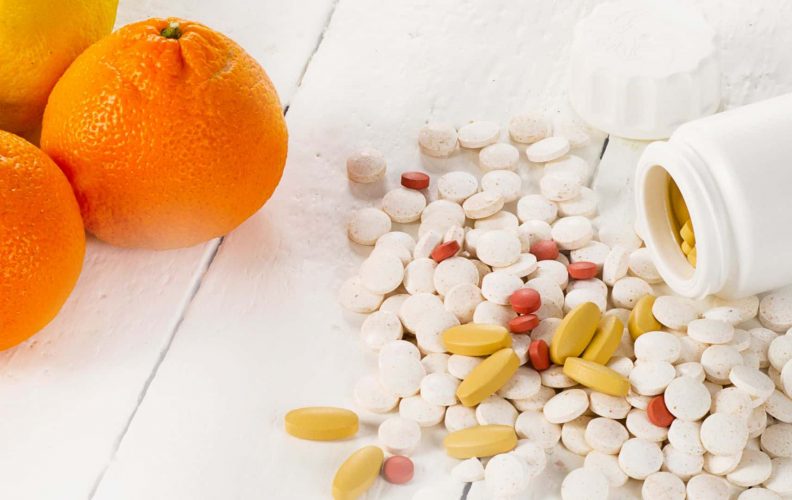 Citrus Fruits And Folate Pills