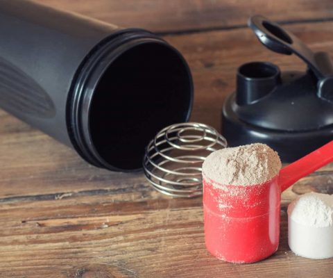 Protein Powders and Plastic Shaker