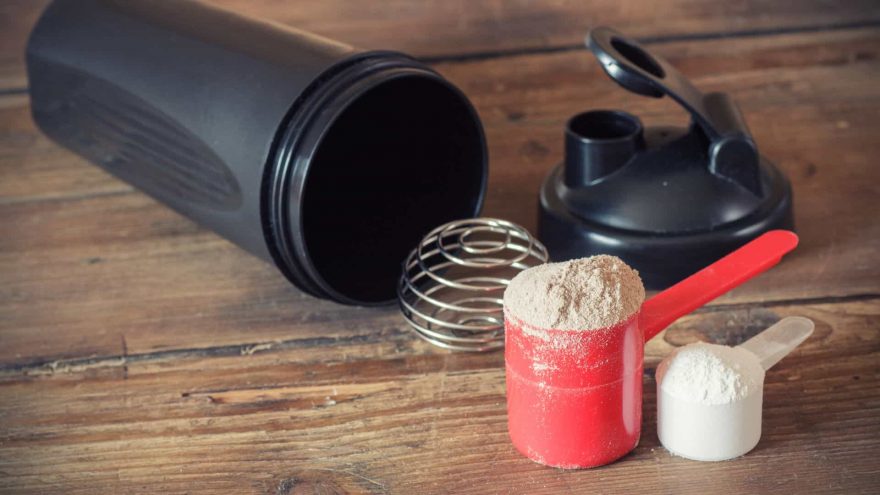 Protein Powders and Plastic Shaker